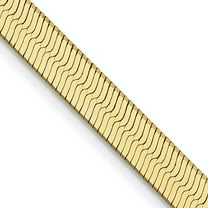 10K Yellow Gold Herringbone Chain Styles Necklace 4 mm Silky 16 inch