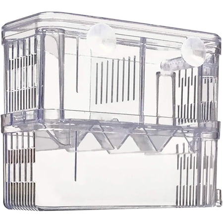 Aquarium Fish Breeding Box Acrylic Hatchery Incubator Tank with Suction Cups Small Isolation Box for Baby Small Fish Shrimp and Betta