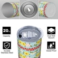 thumbnail image 4 of Pioneer Flower Floral Print Pattern 20oz Skinny Tumbler with Straw & Lid, Double Wall Vacuum Insulated Cup, Leak-Proof, Cup Holder Friendly, Hot 6H Cold 12H, 4 of 6
