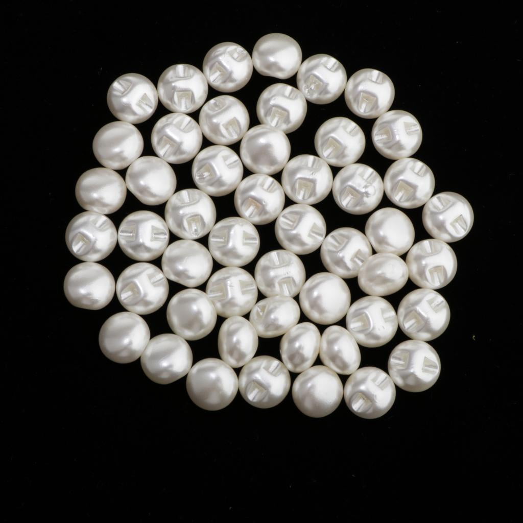 Abbraccia 5x100Pcs Pearl Sewing Shank Buttons for Shirt Dress Crafts Bulk 10mm 5 Pcs
