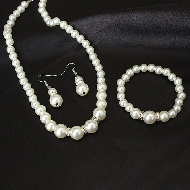 Walmart pearl shop necklace set