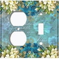 thumbnail image 4 of Metal Light Switch Plate Cover Elegant Floral Nature Scripture Damask Teal  FLW083, 4 of 13
