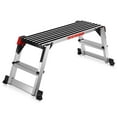 thumbnail image 1 of 330lbs Aluminum Step Stool Folding Bench Work Platform Non-slip Drywall Ladder, 1 of 9