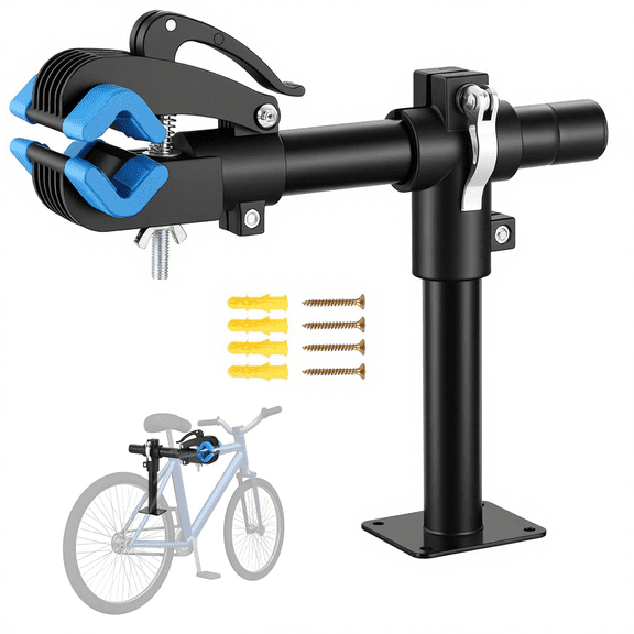 Storvive Bike Repair Stand Wall Mount, 360° Rotating Bicycle Work Stand with Quick Release Clamp, 45 LBS Capacity, Adjustable Bike Maintenance Stand for Road, Mountain and Leisure Bikes