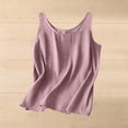 thumbnail image 2 of Womens Tops Linen Tank Tops Vacation Tees Loose Fit Sleeveless Neck Shirts Lightweight Tshirts on Sale, 2 of 6