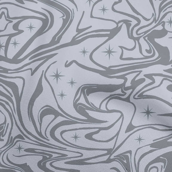 oneOone Cotton Silk Dusty Blue Fabric Abstracts Fabric For Sewing Printed Craft Fabric By The Yard 42 Inch Wide