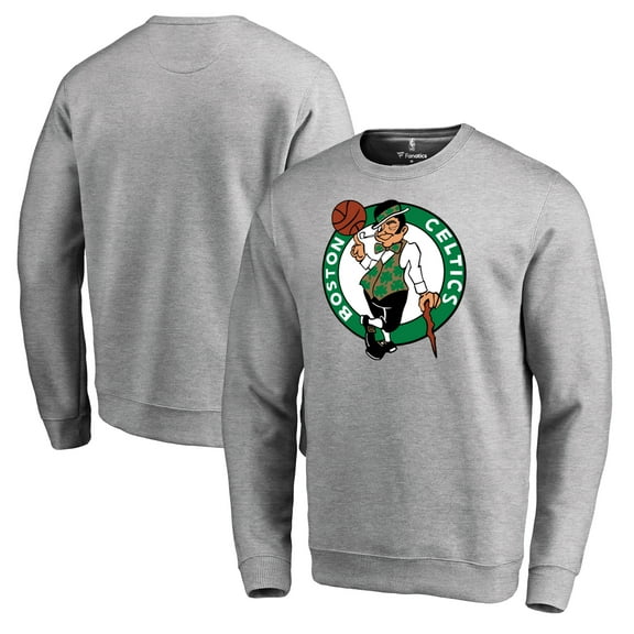 Men's Heathered Gray Boston Celtics Primary Logo Sweatshirt