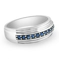 thumbnail image 3 of Pompeii 5/8Ct Blue Sapphire Band Men's Wedding Ring in White, Yellow, or Rose Gold (,), 3 of 6