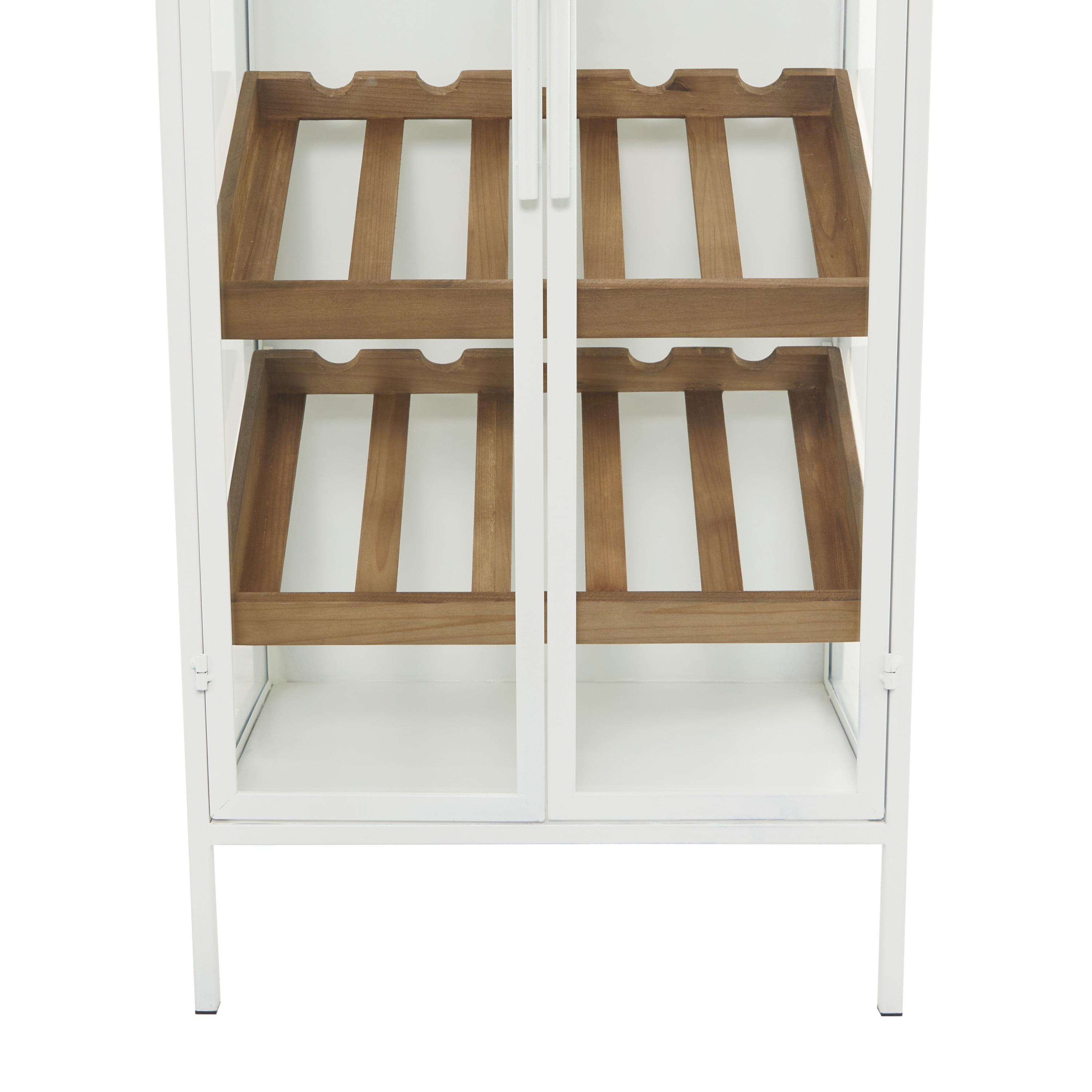 DecMode 21" x 41" White Metal Standing Wine Rack, 1-Piece