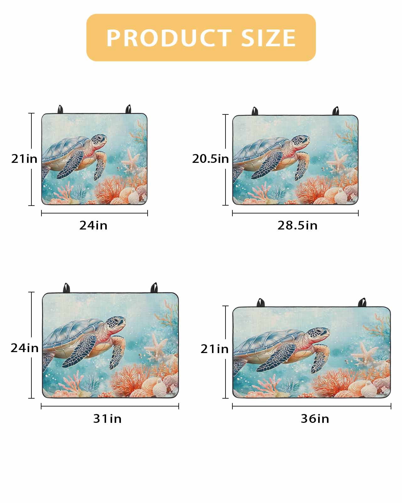 nqOlkjepod Large Induction Cooktop Protector Mat 24"x21", Ocean Turtle Stove Top Covers for Electric Stove, Coastal Blue Coral Starfish Shell Stove Burner Cover Mats, Glass Top Stove Cover