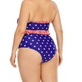 thumbnail image 5 of WREESH Plus Size Women's High Waisted Bikini Swimsuit American Flag Bandeau Top and Skirted Bottoms for a Festive Beach Look Purple, 5 of 6