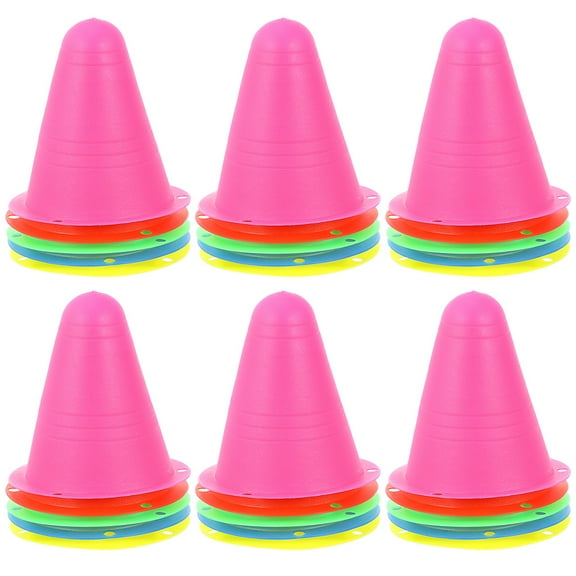 FRCOLOR Plastic Training Cone 30pcs Roller Skating Training Markers Small Cones Roller Football Soccer Marker Cones,3.15"X2.95"X2.95"