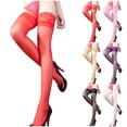 thumbnail image 5 of VISALY Thigh High Socks Womens Knee High Socks | Poncho Tops Toppers Women's High Lace Stockings Stockings Women Thigh Lingerie Lace High Cover Up Top Cardigan for Dresses Brown Leather Belt, 1 Pack, 5 of 5