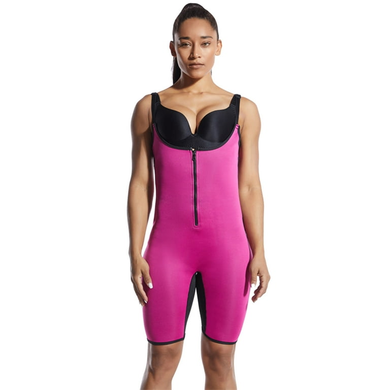 qazqa women body sculpting sweat suit support vest corset yoga clothes  shapewear bodysuit pink l