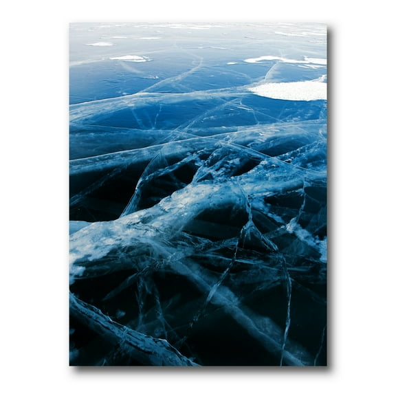 Designart ' White and Blue Ice Structure II ' Modern Canvas Wall Art Print