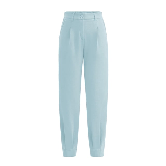 Pantalones PRETTYGARDEN 2025 de tiro alto, largo hasta el tobillo, color aqua, talla XL