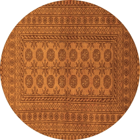 Ahgly Company Indoor Round Southwestern Orange Country Area Rugs, 6' Round