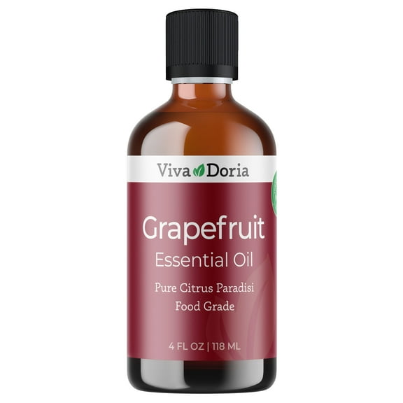 Viva Doria Pure Grapefruit Essential Oil, Undiluted, Food Grade, 118 mL (4 Fluid Ounce)