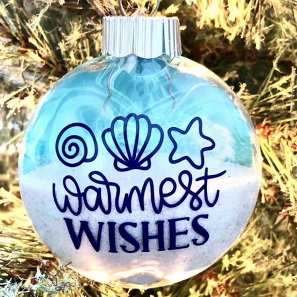Adornos navideños colgantes de plástico 2D para playa, adornos navideños, decoraciones de Halloween, decoración de otoño, decoración del hogar, adornos navideños