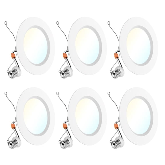 Sunco 6 Pack 6 Inch Retrofit LED Recessed Lights, 5CCT, 15W=120W, Dimmable
