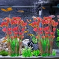 thumbnail image 5 of Deago 2 Pcs 15.7 Inch Large Aquarium Plants Artificial Plastic Fish Tank Plants Decoration Ornament for Fish, Red, 5 of 9
