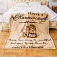 thumbnail image 4 of Wedding Anniversary for Her Him Gifts, Personalized Throw Blanket Gift, Anniversary Christmas Valentines for Wife Husband Mom Dad Gifts, 4 of 5