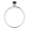 thumbnail image 4 of 0.5 ctw Solitaire Anniversary Ring for Women | Princess Cut Natural Amethyst | Hyperallergenic Solid 18K White Gold, 4 of 5