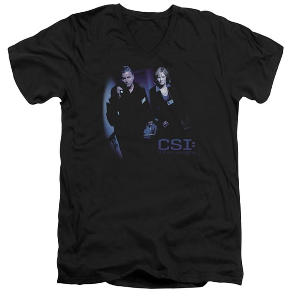 Csi At The Scene Adult V-Neck T-Shirt Black