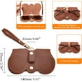 thumbnail image 4 of FEISEDY 2Pack Soft Leather Sunglass Bag, Holder Eyeglasses Case, Portable Glasses Pouch With Button Clip Wrist Strap B0049, 4 of 9