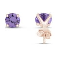 thumbnail image 3 of AFFY 6mm Round Cut Simulated Alexandrite Stud Earrings in 14k Rose Gold Over Sterling Silver, 3 of 5
