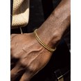 thumbnail image 3 of Bandmax 6MM 14K Gold Plated Cuban Chain Bracelets for Men Women Stainless Steel Miami Curb Link Hand Chain Wristlet Birthday Valentines Father Day Gift for Dad Son Husband Grandpa, 3 of 7