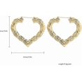 thumbnail image 3 of 3 Pairs Gold Tone Large Bamboo Style Hoop Earrings for Women Girls Round Circle Statement Hip-Hop Earrings - -, 3 of 4
