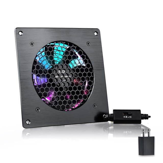 SCCCF Gabinete USB Ventilador de 120 mm Sistema de ventilador de enfriamiento silencioso de 6" con control de velocidad, para gabinetes AV de cine en casa