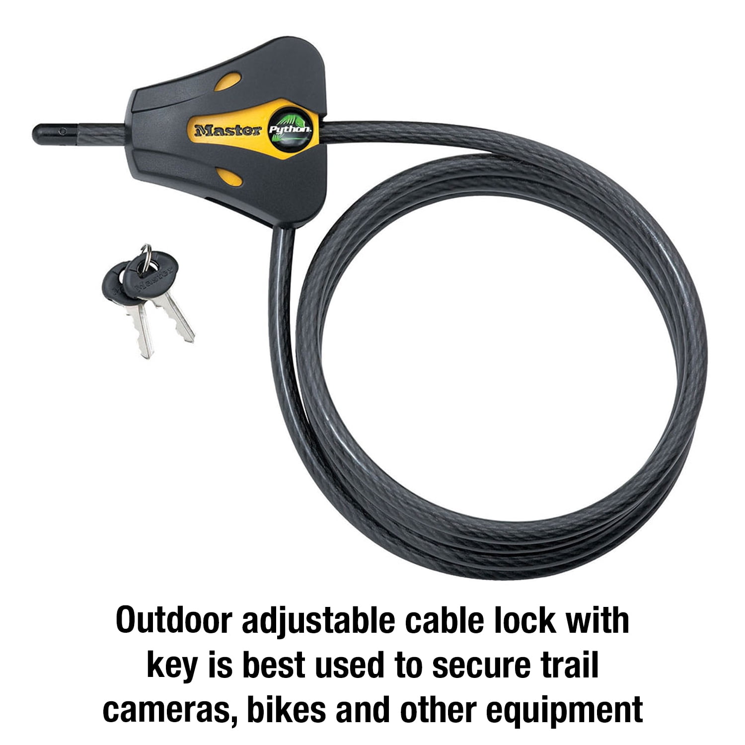 Master Lock Braided Cable Lock Steel Bicycle Locks, Black