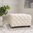 thumbnail image 1 of Mayra Ivory New Velvet Ottoman, 1 of 3