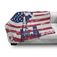 thumbnail image 3 of United States Soft Flannel Fleece Throw Blanket, Grunge Looking American National Flag Eagle and USA Print, Cozy Plush for Indoor and Outdoor Use, 70" x 90", Navy White Red, by Ambesonne, 3 of 6