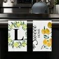 thumbnail image 2 of Yjiankangz Monogram Letter L Kitchen Towels Watercolor Lemon Farmhouse Dish Towels 16x24 Inch Dishcloth Fingertip Hand Towel Last Name Initial Soft Tea Towel Set of 2, 2 of 7