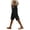 Black, variant on Pedal Pushers for Women Summer Pull Linen Bermuda Shorts Knee Length Side Slit Gauze Beach Capris with Pockets (Coffee, XXL)