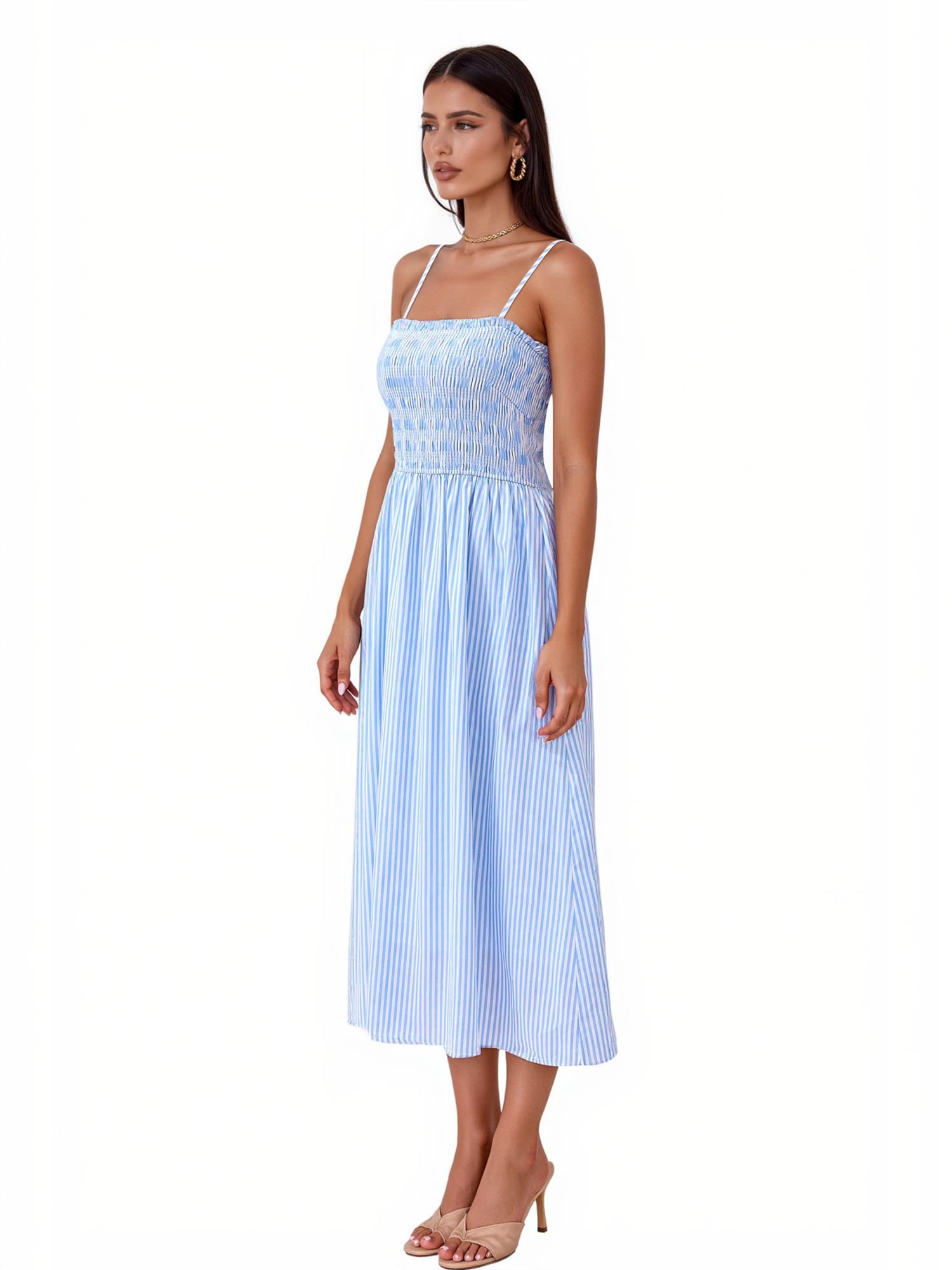 PRETTYGARDEN Women's Maxi Striped Dress, Sizes S-XXL