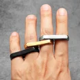 thumbnail image 4 of Anillos de acero inoxidable para hombre con dos dedos, joyería única de estilo punk rock para mujer, accesorios de moda, regalo de Stranger Things al por mayor, 4 of 5