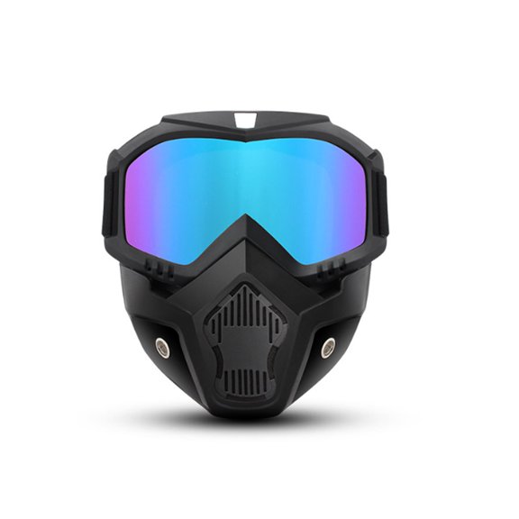 uvwlwu Retro Motorcycle Face Riding Goggles Windproof For Off Road Sports Adventure(Black)