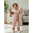 thumbnail image 4 of Loicainy Toddler Baby Fall Spring Hooded Outfit 6 12 18 24 Months 2T 3T 4T Casual Contrast Color Long Sleeve Hoodie and Pants 2 Pcs Clothes Set, 4 of 9