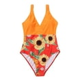 thumbnail image 4 of asdoklhq Plus Size Swimsuit for Women,Women's One-Piece Sunflower Print Color Blocking Lace Up Plus Size Overlay Print Bikini Swimsuit, 4 of 7