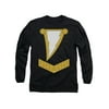 Justice League Of America DC Shazam Black Armor Costume Adult L-Sleeve T-Shirt