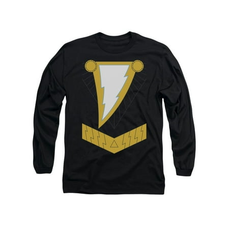 Justice League Of America DC Shazam Black Armor Costume Adult L-Sleeve T-Shirt