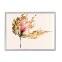 Stupell Industries Abstract Lily Petals Botanical & Floral Painting Gray Framed Art Print Wall Art, 14 x 11