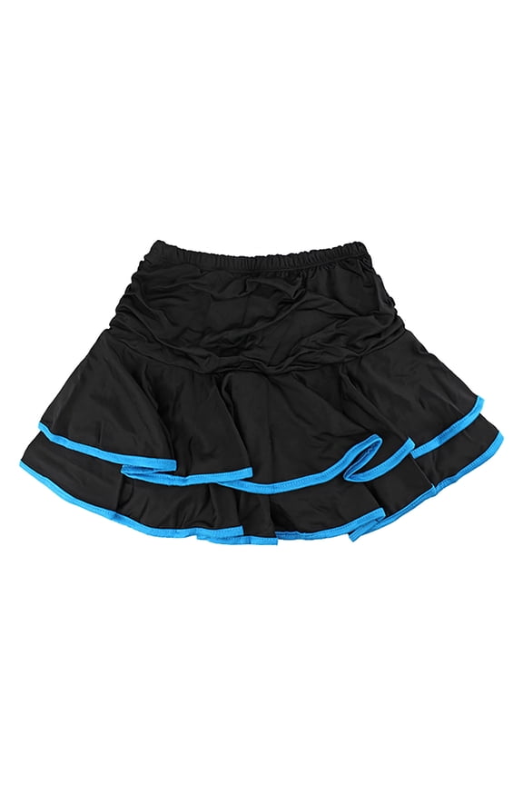 Toddler Girls Dance Skirt Latin Ballroom Tango Practice Skirt with Built-In Shorts