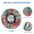 thumbnail image 3 of Shower Caps,Pioneer Flower Floral Print Pattern Waterproof Shower Cap for Women 4 Pieces,Double Reusable Hair Cover for Shower PEVA Elastic Stretch Hem, 3 of 7