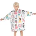 thumbnail image 3 of Fantasy Princess Pattern Blanket Hoodies for Kids 6-13YR Oversize Wearable Blanket Hoodies for Boys Girls Teens, 3 of 7