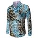 thumbnail image 1 of Camisas s Para Hombre Manga Corta Camisa de hombre con solapa de un solo pecho y manga larga estampada a la moda de primavera/verano/otoño (Blue, L), 1 of 2
